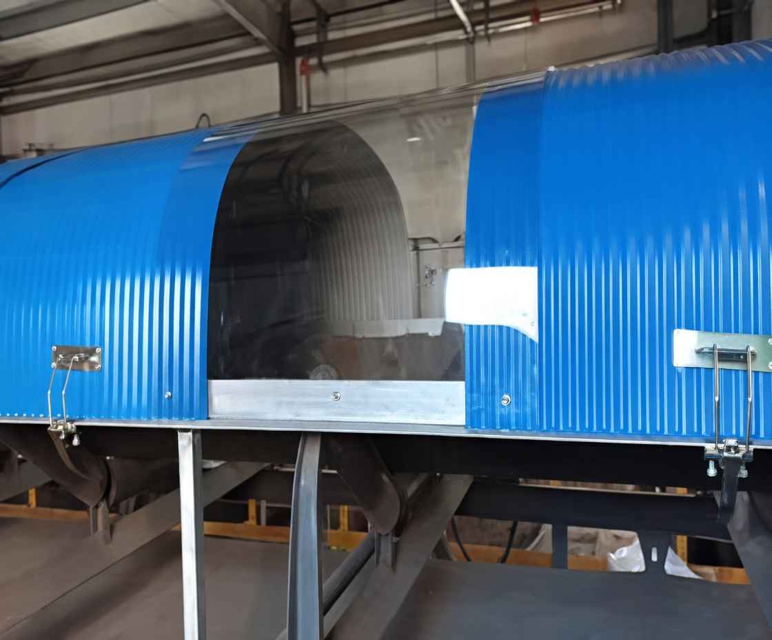 Монтаж арочного профнастила МП10ПГ для защиты конвейерной линии